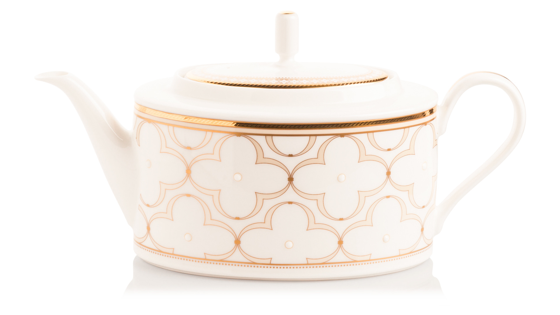 10672772 Noritake Сервиз чайный Noritake Трефолио,золотой кант на 6 персон 21 предмет, фарфор Фарфор  - Вид №1