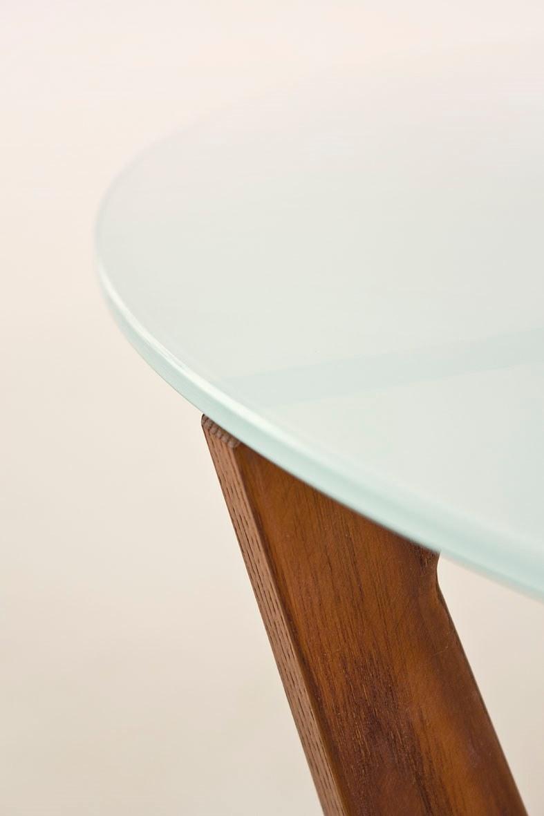 KARN Круглый журнальный столик из массива дерева и стекла Karn design Kt80 - Вид №3