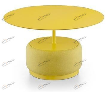 Midj Низкий круглый журнальный столик из стали и ткани sun-id-1367280