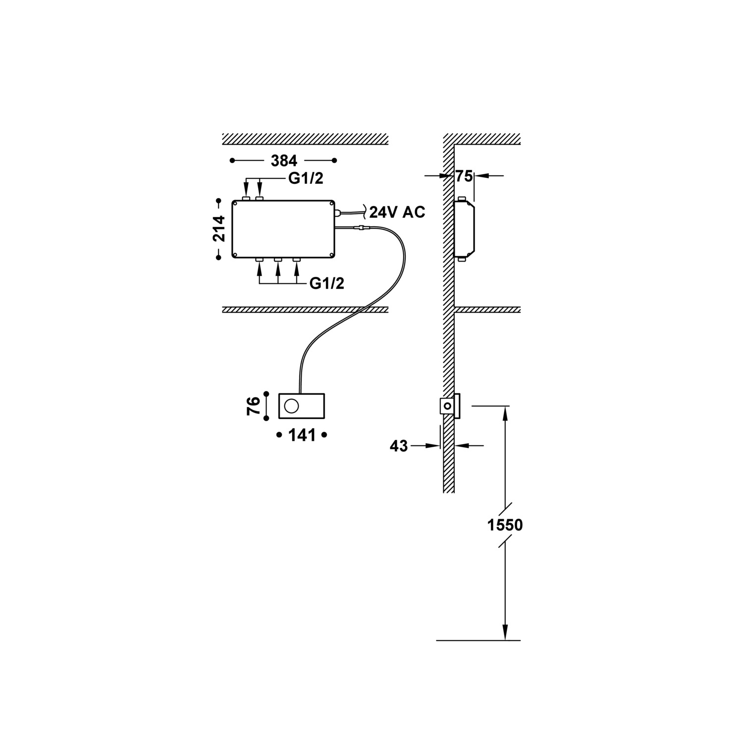 SHOWER TECHNOLOGY Control termostático electrónico empotrado de 3 vías Shower technology-49286399 TRES Electronic - Вид №1