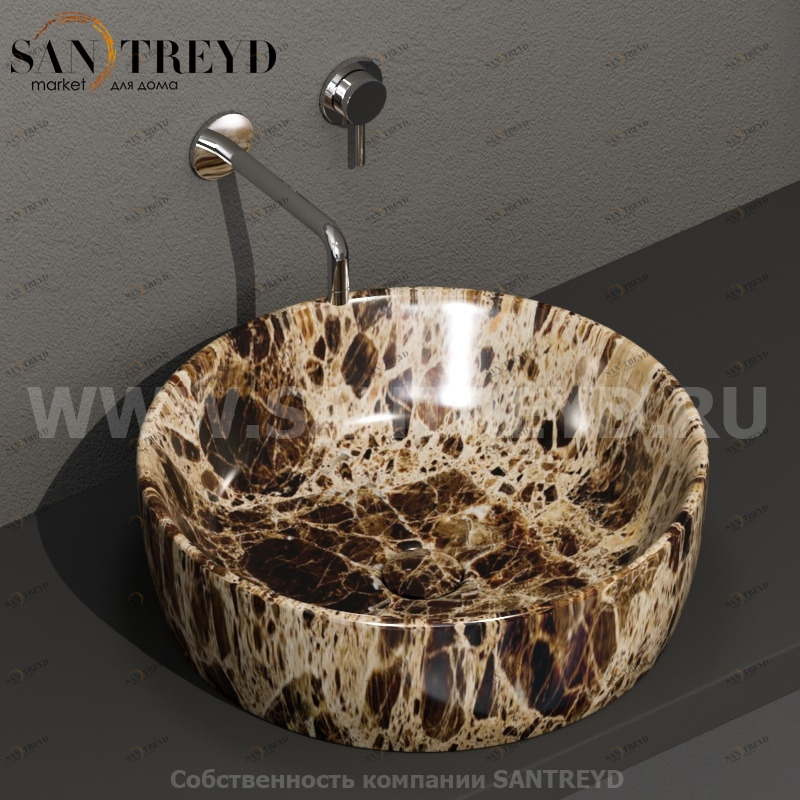 GE048PM Накладная раковина на столешницу  круглая Ceramica Globo GENESIS