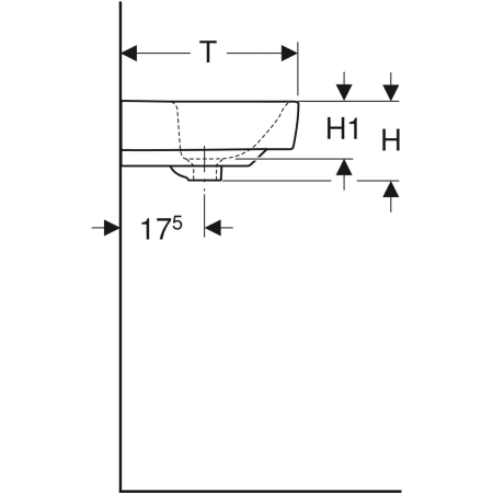 226155000 Раковина Geberit Renova Compact Geberit  - Вид №4