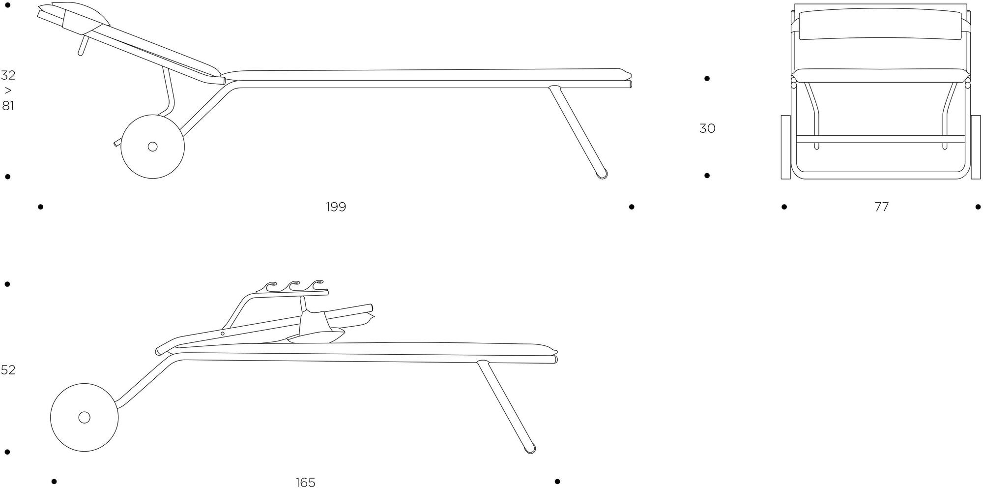 Lafuma Mobilier Складной садовый лежак на колесиках Gordes Lfm2721 - Вид №6