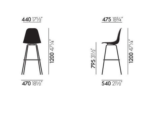 Высокий стул из стекловолокна VITRA Eames Fiberglass Chair ARCH-00092032 - Вид №3