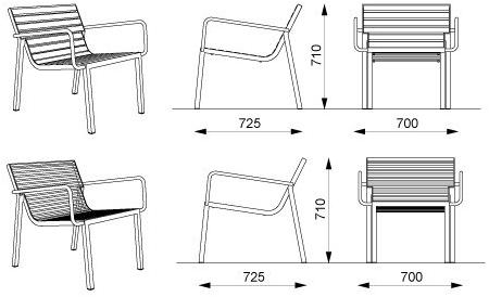 mmcité1 Садовый стул из стали и дерева Stack Stc157/stc257 - Вид №7