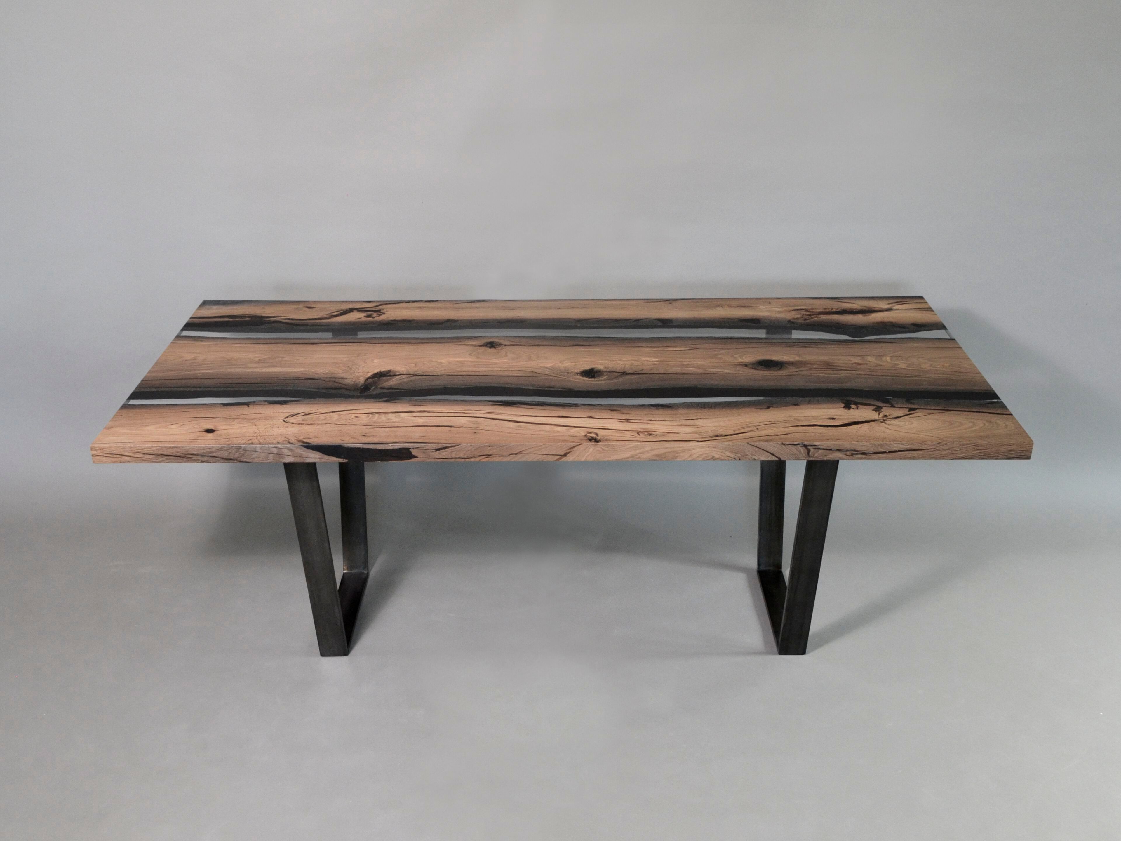 Прямоугольный обеденный стол из дуба и смолы alcarol Wetland ARCH-00016451