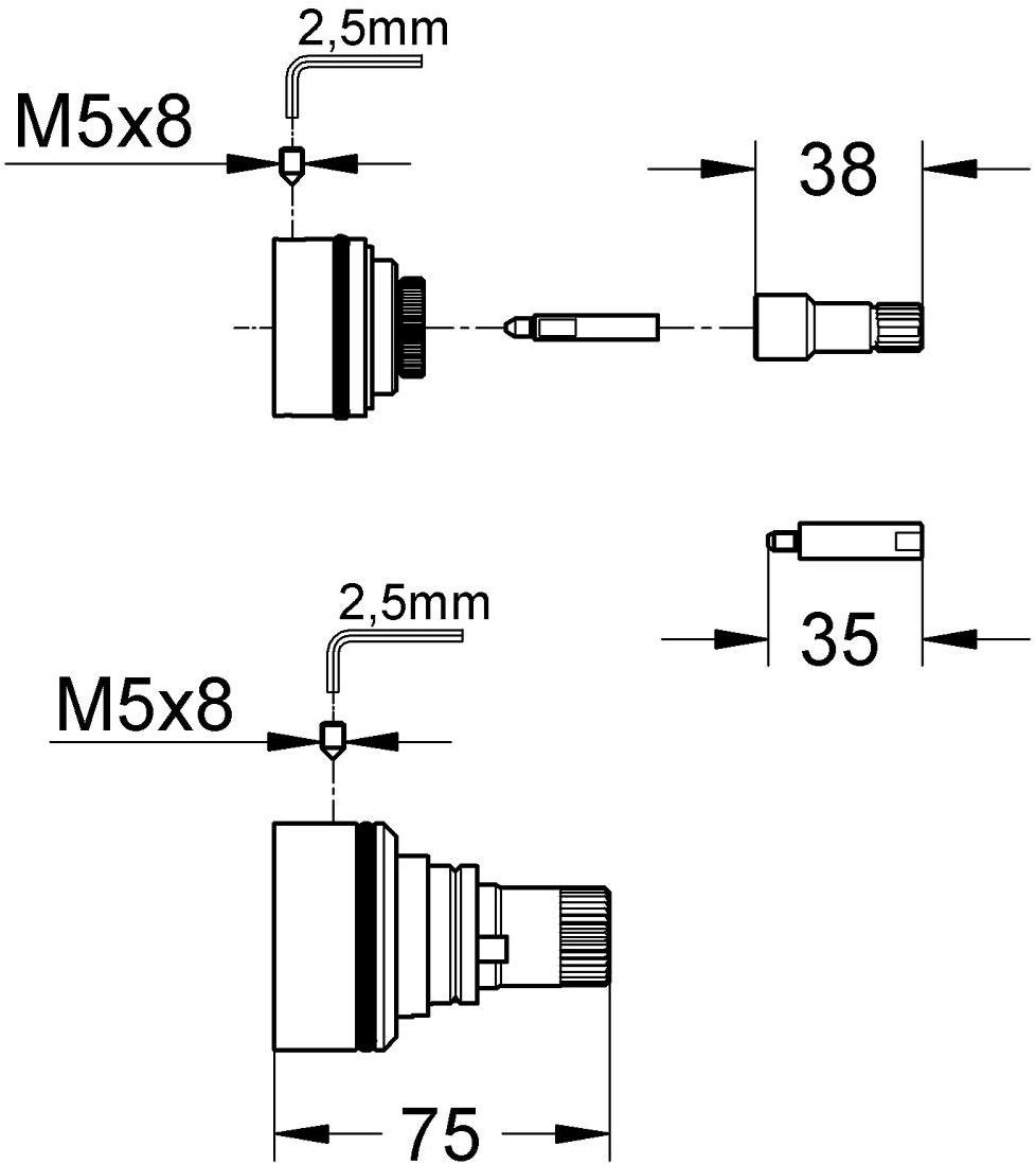 Набор удлинителей GROHE (47781000) Spare Parts - Вид №1