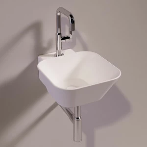 WA07BIANCOMATT Подвесная раковина настенная квадратная Simas  белая