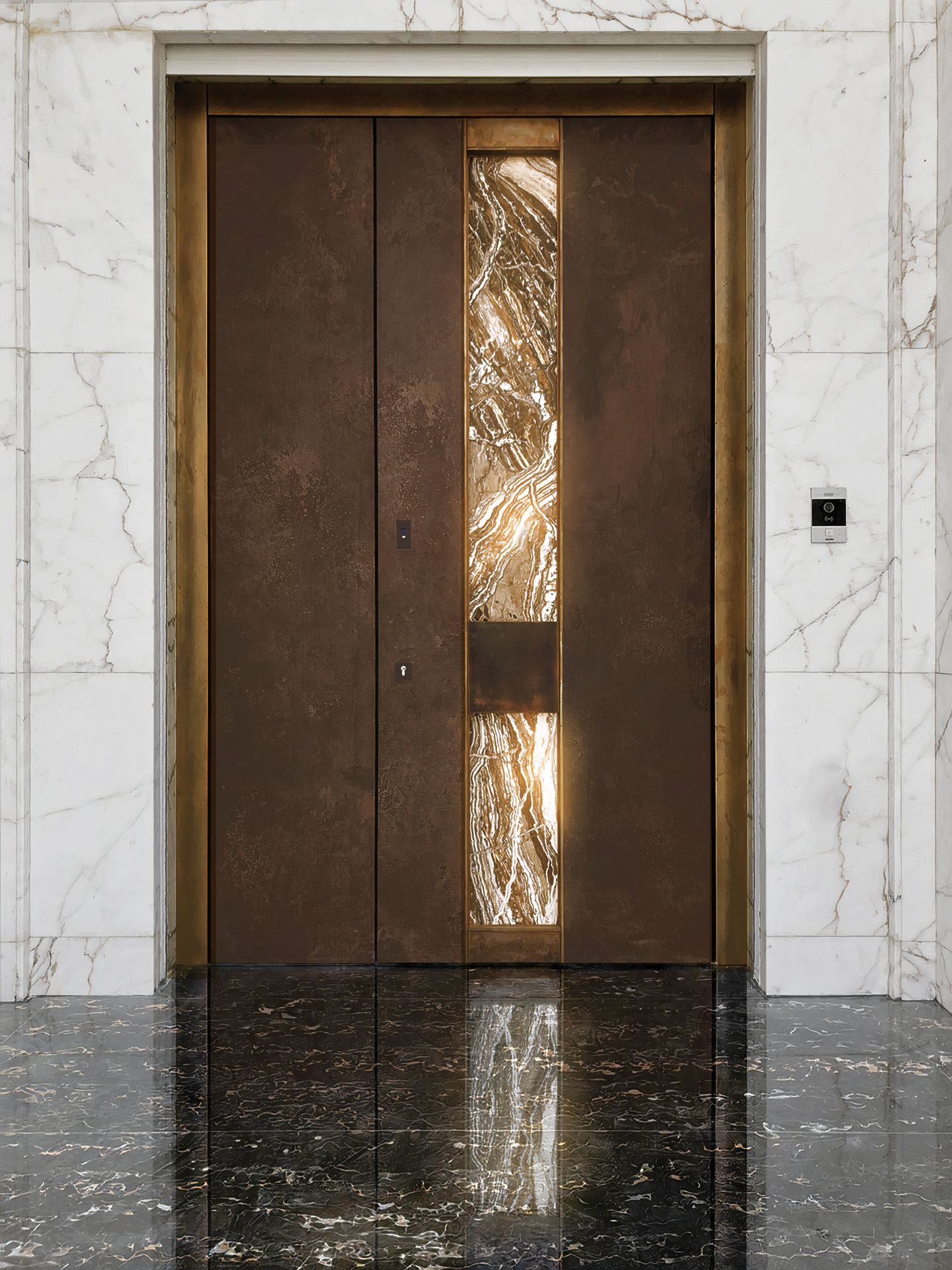 Бронированные двери с утопленной ручкой из керамики и латуни Ercole Rialto ARCH-00005914 - Вид №1