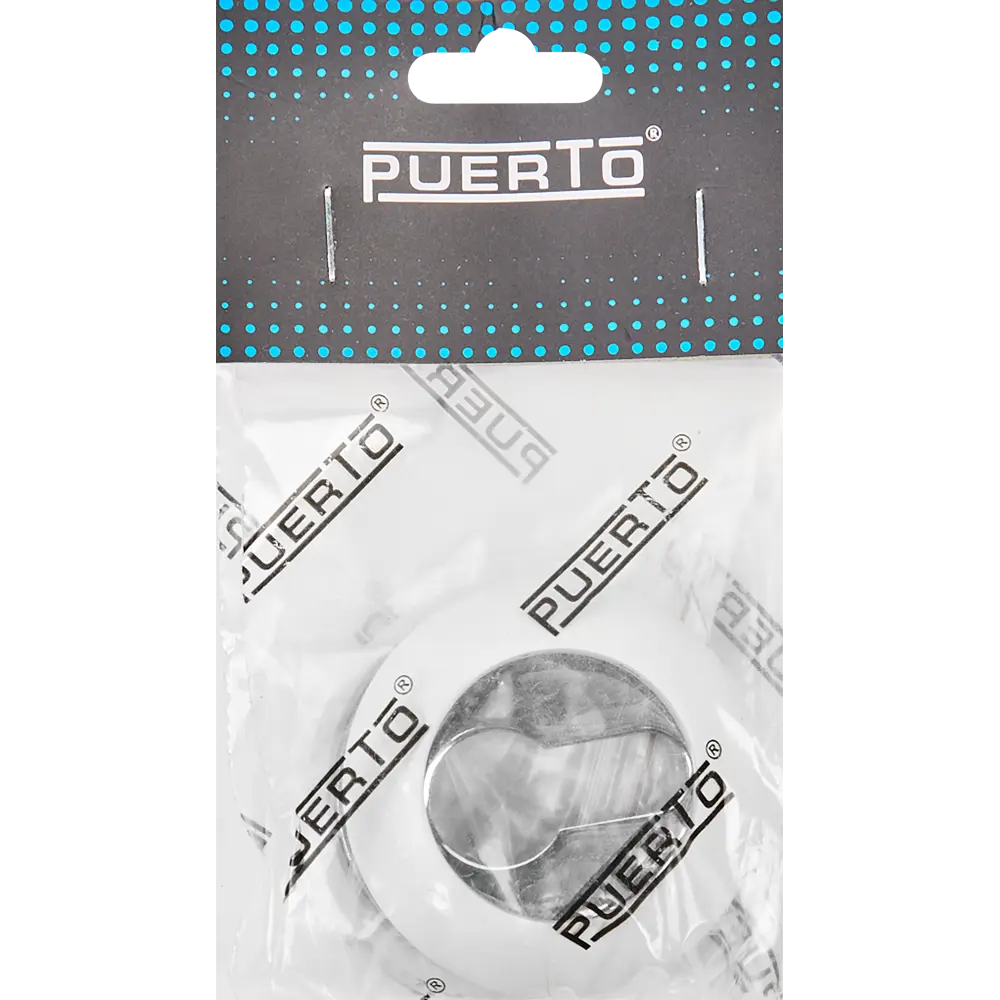 Накладка на замок Puerto AL08 ⌀50.2 мм цвет хром/белый 2 шт STLM-2018781 - Вид №3