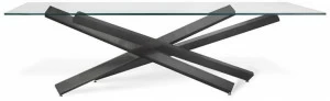 Reflex Прямоугольный обеденный стол из железа и стекла Mikado