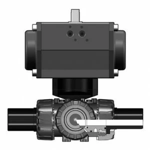 SANIT GB02R9351 3-ходовой шаровой кран ТКД, ПП, д 20 - 63 г, ПП Л.С. гнездо, Т отверстия, С.А.