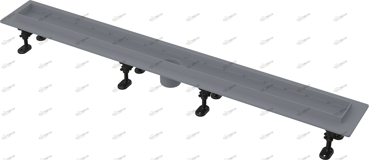 Водоотводящий желоб с порогами для перфорированной решетки или решетки под кладку плитки, без гидрозатвора ALCAPLAST APZ2012C