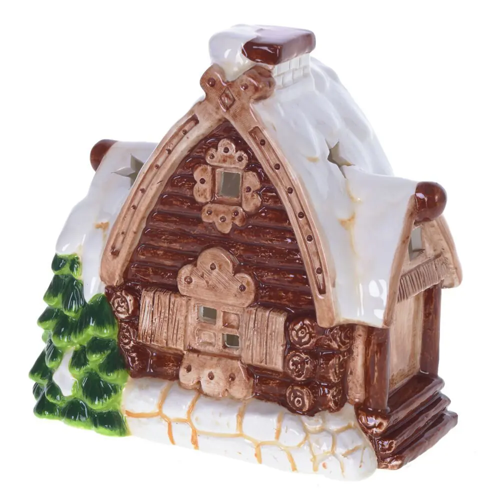 88449653 Подсвечник Избушка 16.5x17 см цвет коричневый STLM-0962555 Santreyd  - Вид №1