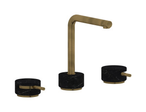 Смеситель для раковины на 3 отверстия с коротким изливом в комплекте с донным клапаном. WE ARE IB mm392mb_2 Modern Bronze Marmo