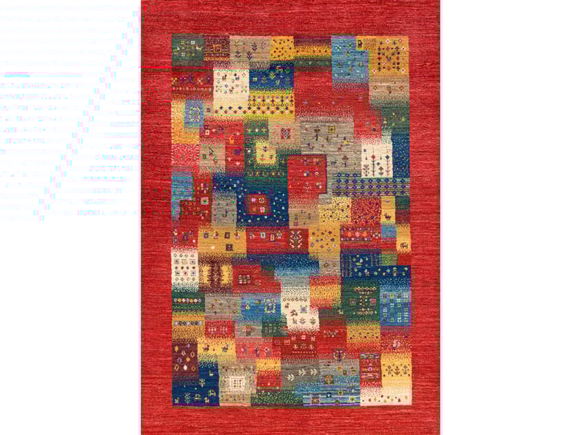 Прямоугольный шерстяной клетчатый ковер Zollanvari Gabbehs Geometric ARCH-00142619