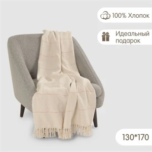 91725759 Плед Огого обстановочка! Charming Плед Calme RK-253_170 170x130 см трикотаж цвет бежево-розовый STLM-1054678