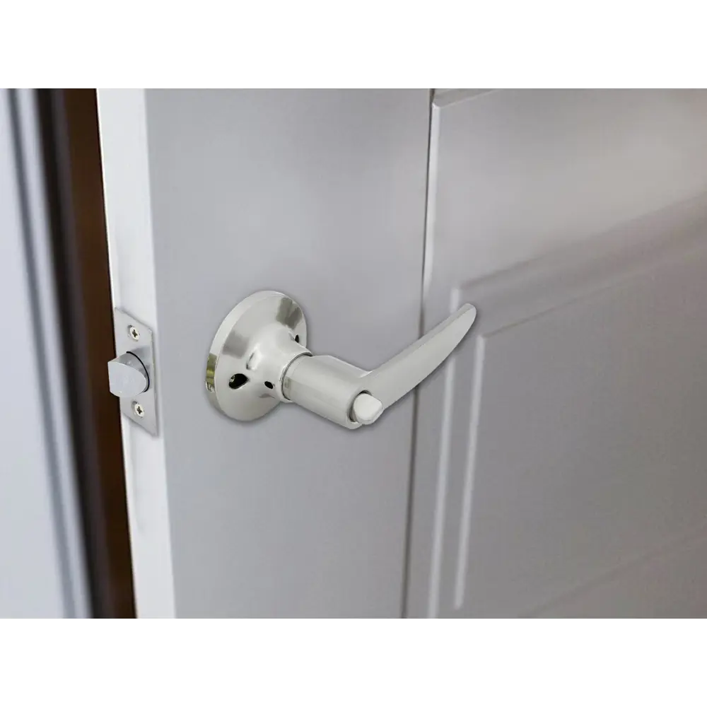 Ручка-защёлка 3502 SN BK, с фиксатором, цвет никель ФАБРИКА ЗАМКОВ STLM-2128292 - Вид №7