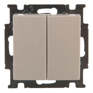 Переключатель встраиваемый ABB Basic 55 2 клавиши, цвет белый 13606861 STLM-2144631