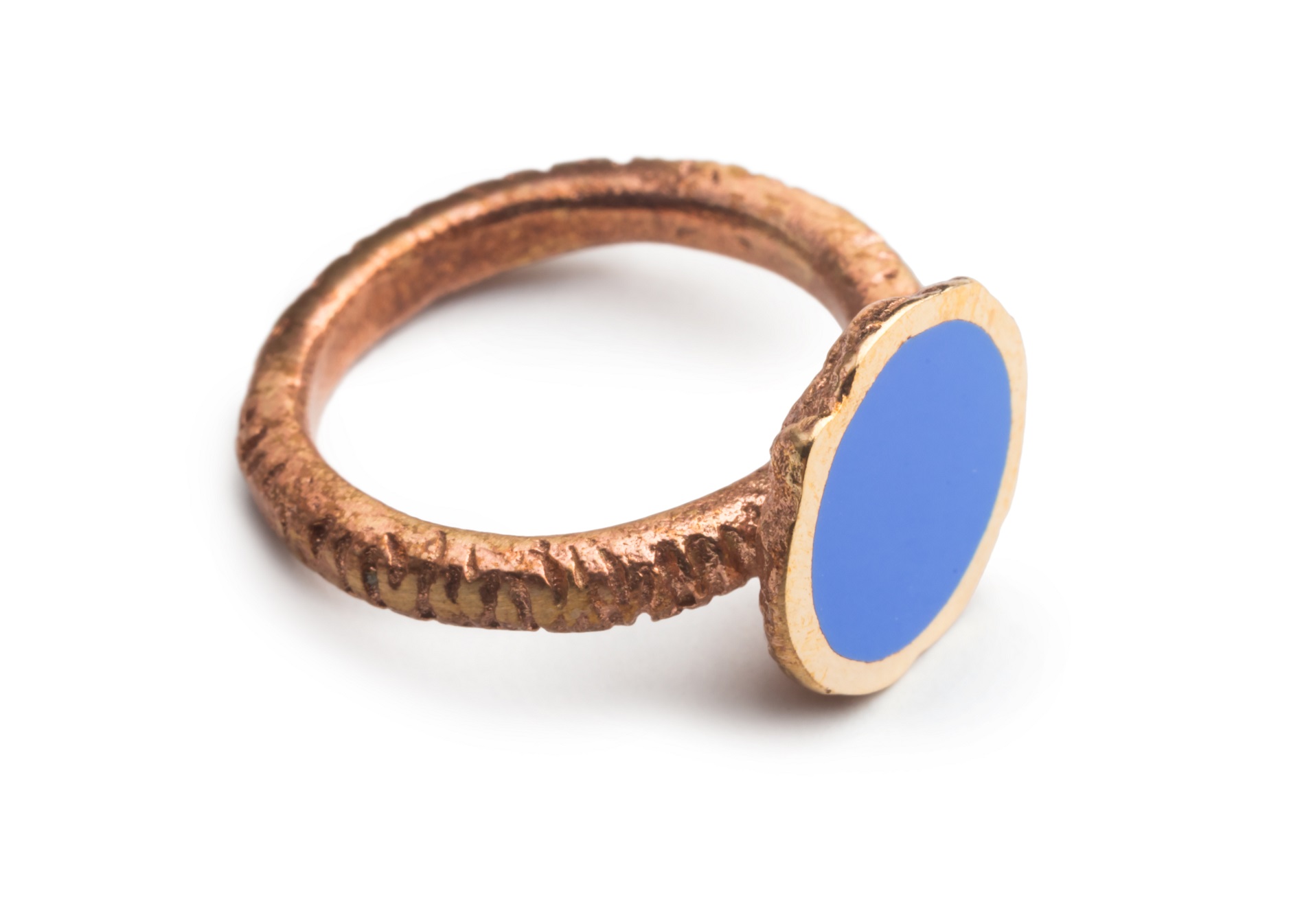 EB114 Кольцо, голубой, бронза, эмаль ELENA BERTELLOTTI Santreyd 
