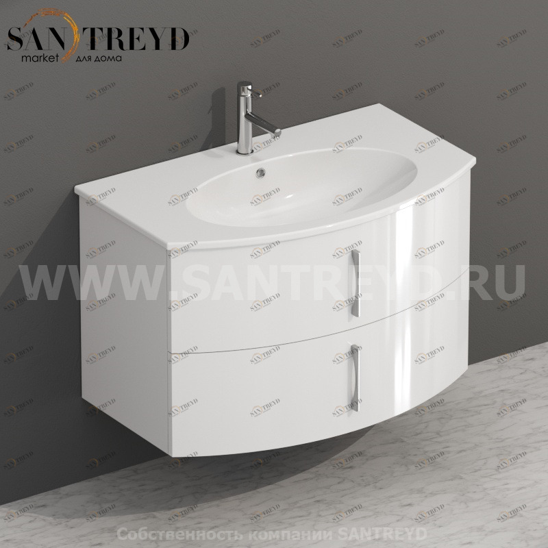 MDMC80Y001 Тумба с двумя ящиками 78 см белая Globo 4ALL Италия Ceramica Globo