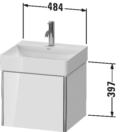 XS405904949 XSquare Тумбочка подвесная Графит матовый, декор Duravit - Вид №1
