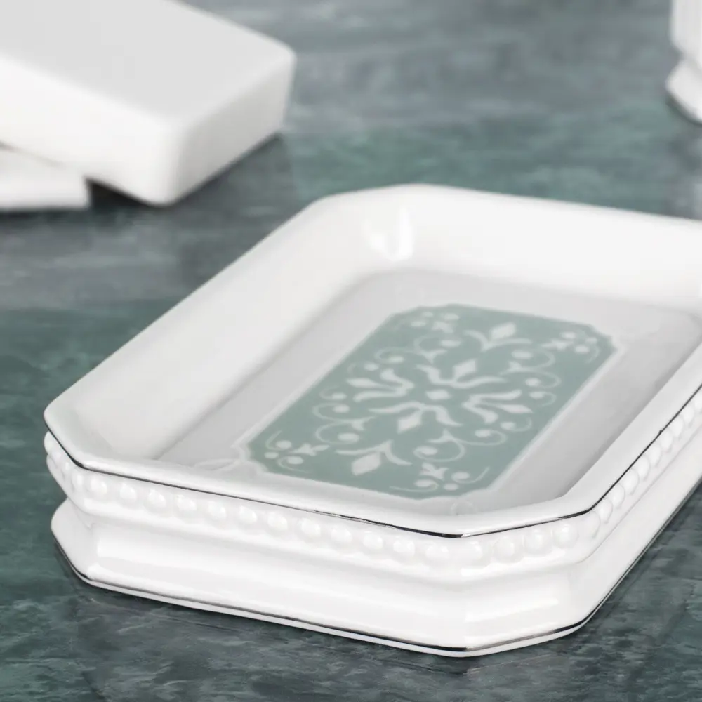 Мыльница Hermitage керамика цвет белый WESS STLM-2013953 - Вид №2