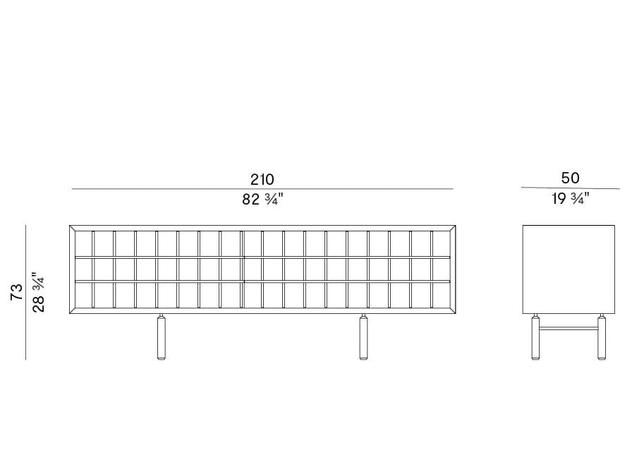 Шкаф из дерева и стекла с раздвижными дверями Potocco Sen ARCH-00034821 - Вид №3