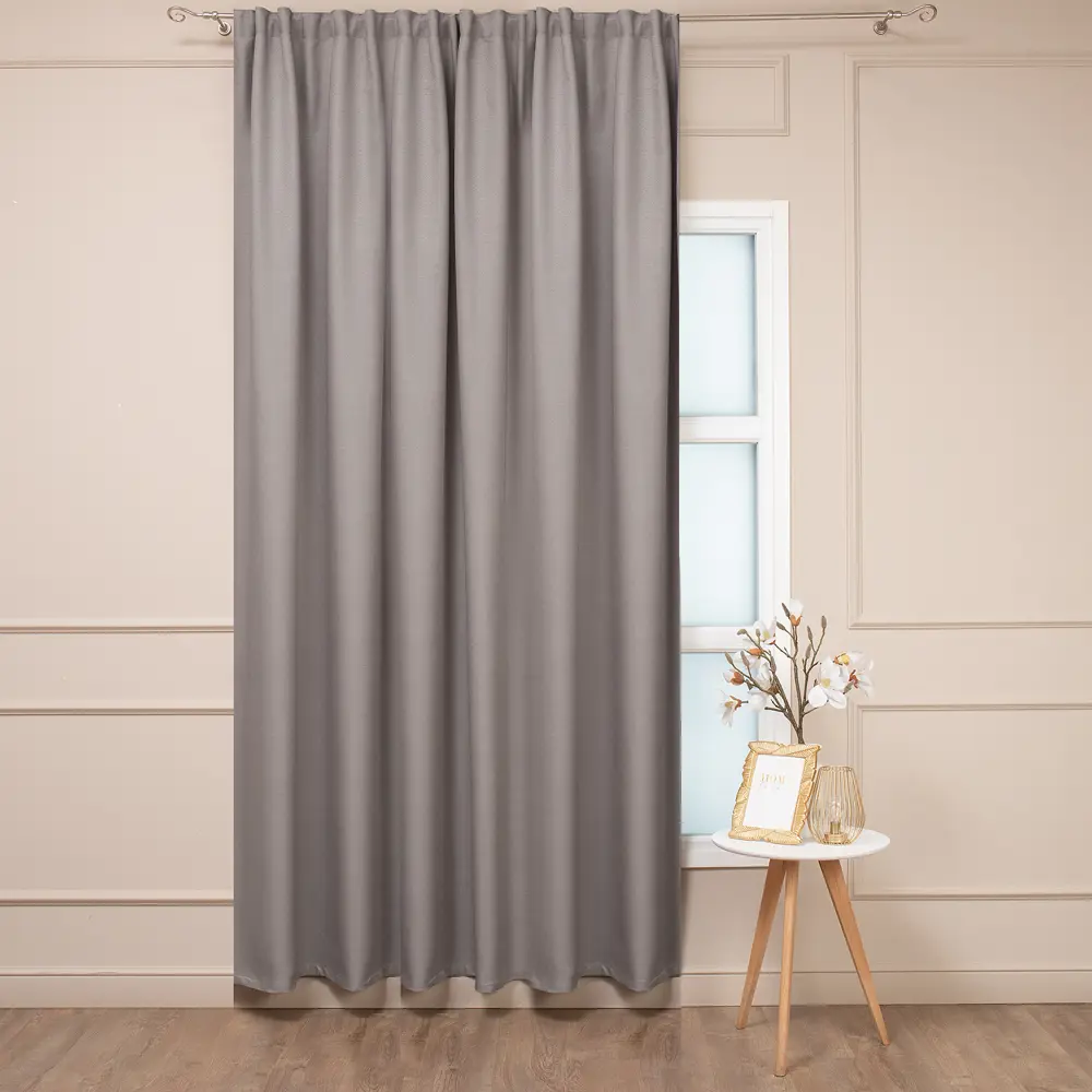 Штора готовая AMORE MIO бежевая рогожка 200×280 см для спальни 89433197 STLM-1581458