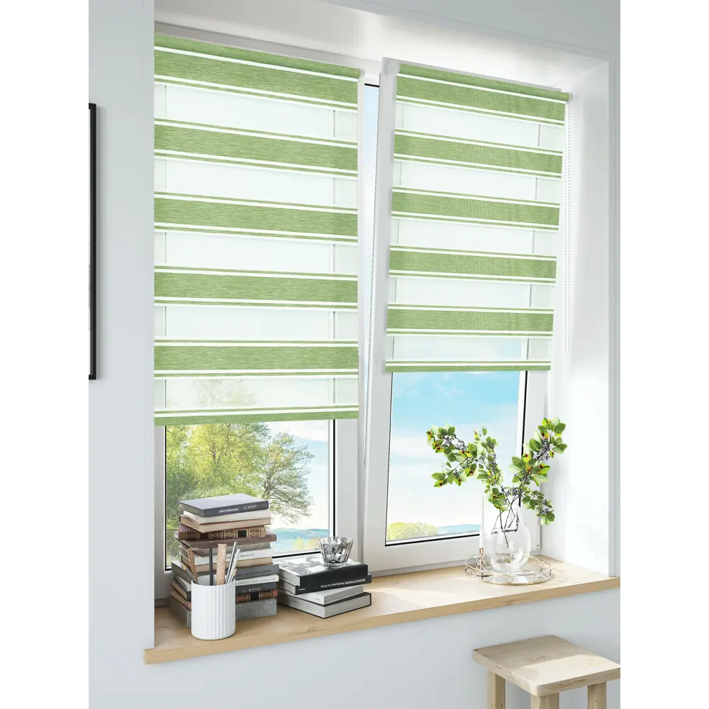 Штора рулонная день-ночь Дэли 50x160 см салатовая MIAMOZA STLM-2127076 - Вид №7