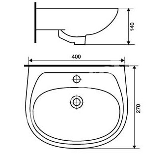 101655 Подвесная раковина настенная прямоугольная SANTEK  белая  - Вид №1