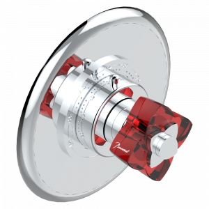 U6C-15EN16EM Ручка регулировки для термостата EUROTHERM N°8105N, 8200N, 8300 Thg-paris Pétale de Cristal, красный хрусталь Хром