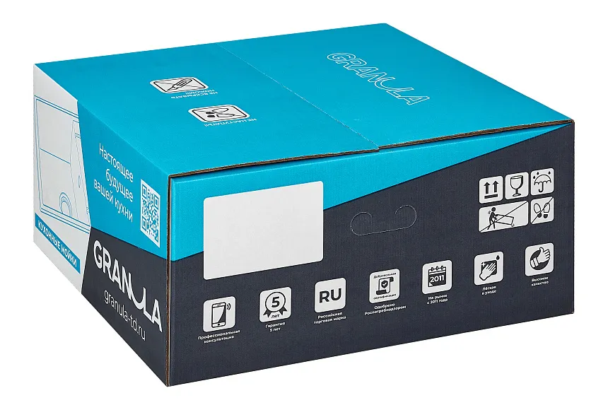 3801, ЧЁРНЫЙ, кухонная мойка, кварц GRANULA 3801-ST82 - Вид №2