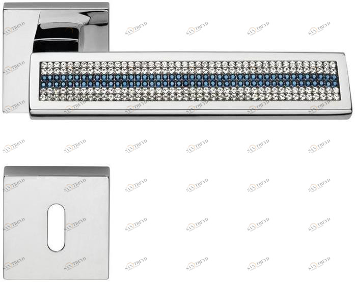LINEA CALI' Ручка из хромированной латуни с кристаллами swarovski® на розе с замком Riflesso mesh sun-id-1488036