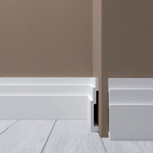 Плинтус Де-Багет 100x15x2000 мм ударопрочный влагостойкий под покраску дюрополимер белый