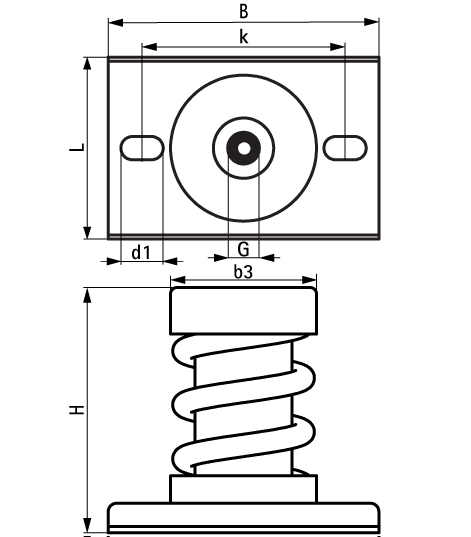 2800402000 VibraTek® MS-1X Spring Mount high performance spring isolator for medium to heavy equipment and machinery walraven  - Вид №1