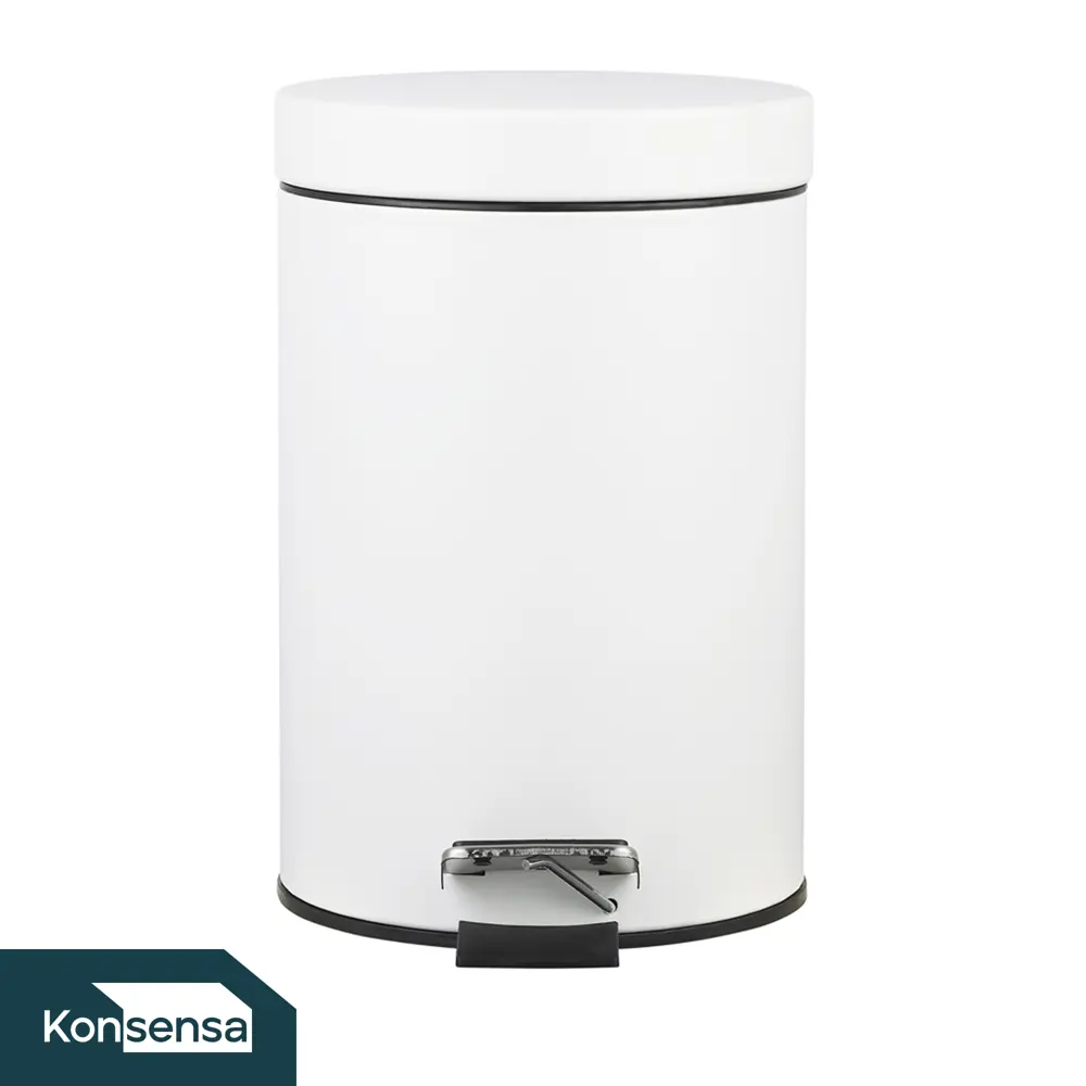 Контейнер для мусора для ванной KONSENSA Терни 3 л сталь цвет белый STLM-2089026 - Вид №1