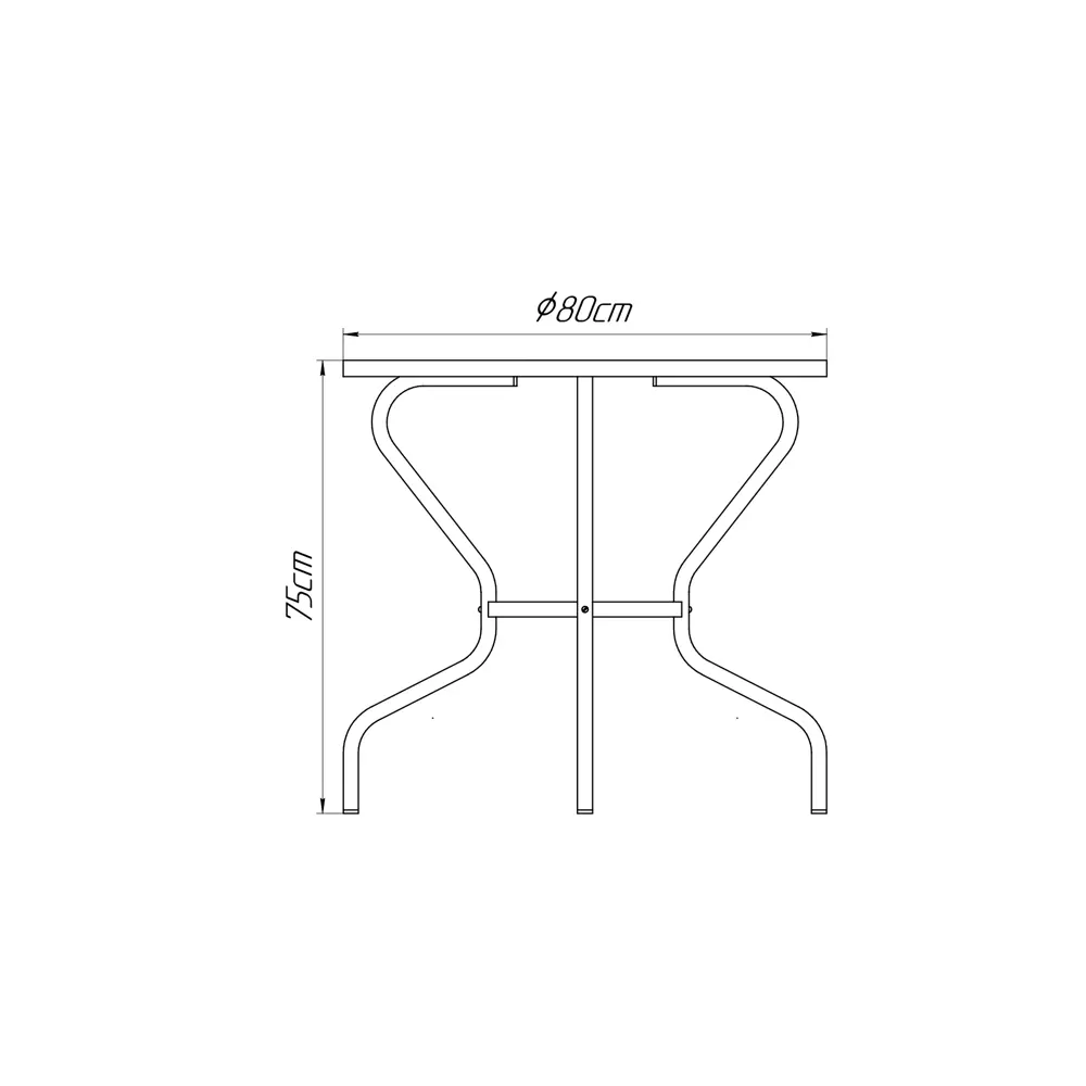 Стол садовый Марсель 80x80х75 см металл черный/коричневый 82119394 STLM-2134099 Santreyd  - Вид №3