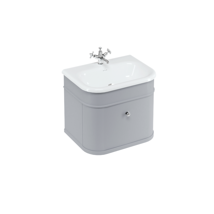 Burlington Chalfont Chalfont 650мм Тумбочка с одним выдвижным ящиком - Классический серый с золотыми ногами CH65G-CHLEGGOLD  - Вид №4