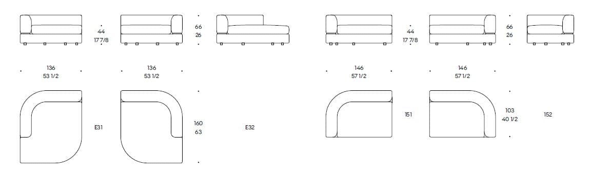 Тканевый диван с полуостровом Liu Jo Living Collection Pixi ARCH-00078655 - Вид №16