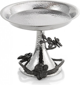 10541998 Michael Aram Блюдо на ножке Michael Aram Чёрная орхидея 14см (серебрист.) Сталь нержавеющая