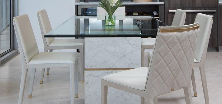MORADA Прямоугольный обеденный стол из стекла и каррарского мрамора  Atlas dt  - Вид №5