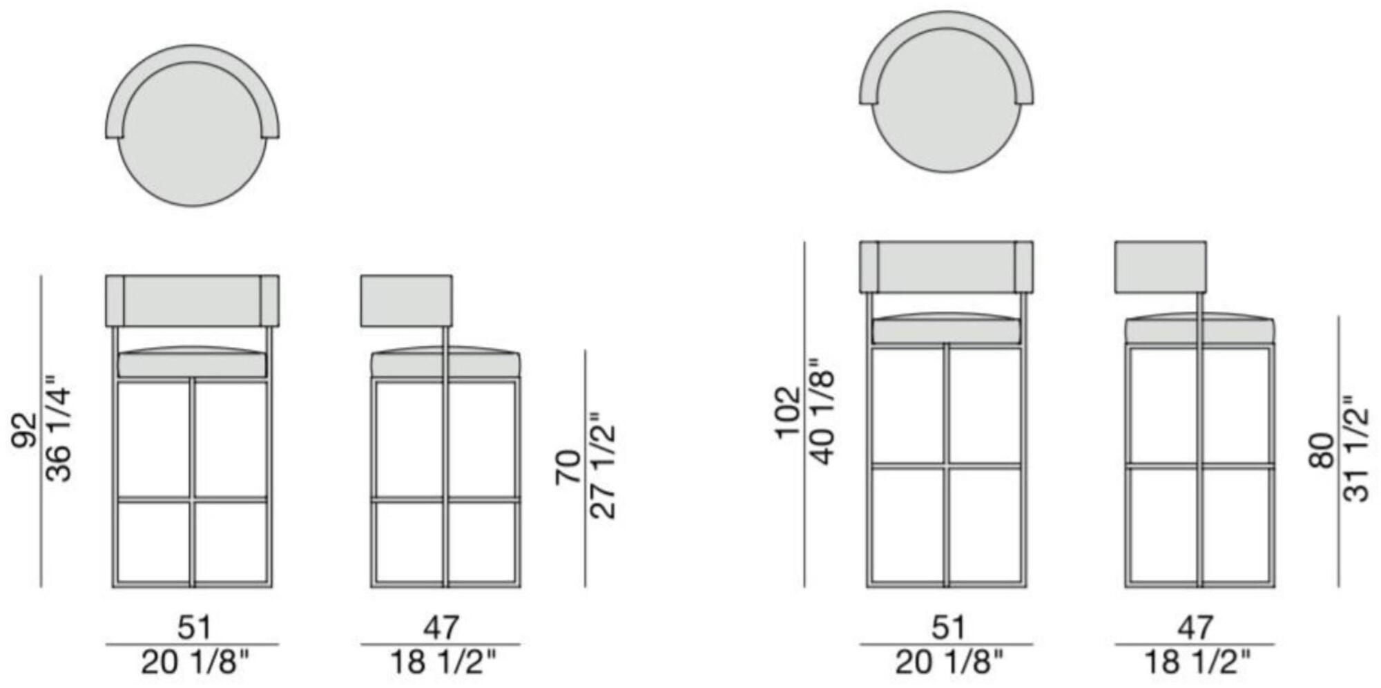 Porada Высокий табурет в кожаном и металлическом каркасе Iron sun-id-1357558 - Вид №2