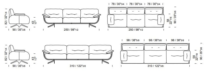 3-местный кожаный диван Borzalino Ayton ARCH-00106302 - Вид №5