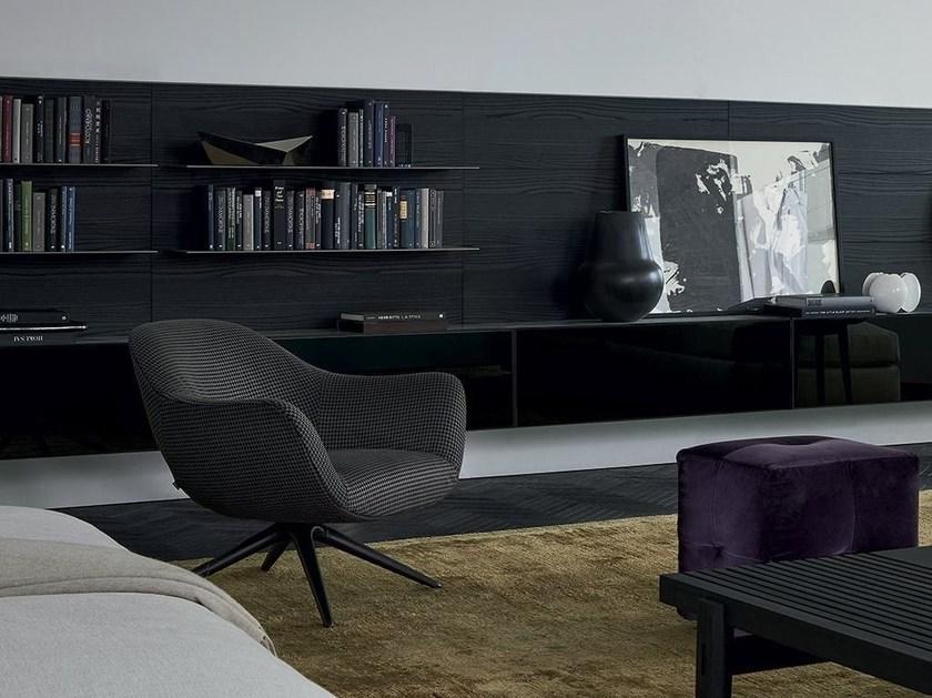 Poliform Мягкое кресло на козелке из ткани с подлокотниками Mad sun-id-1388946 - Вид №1