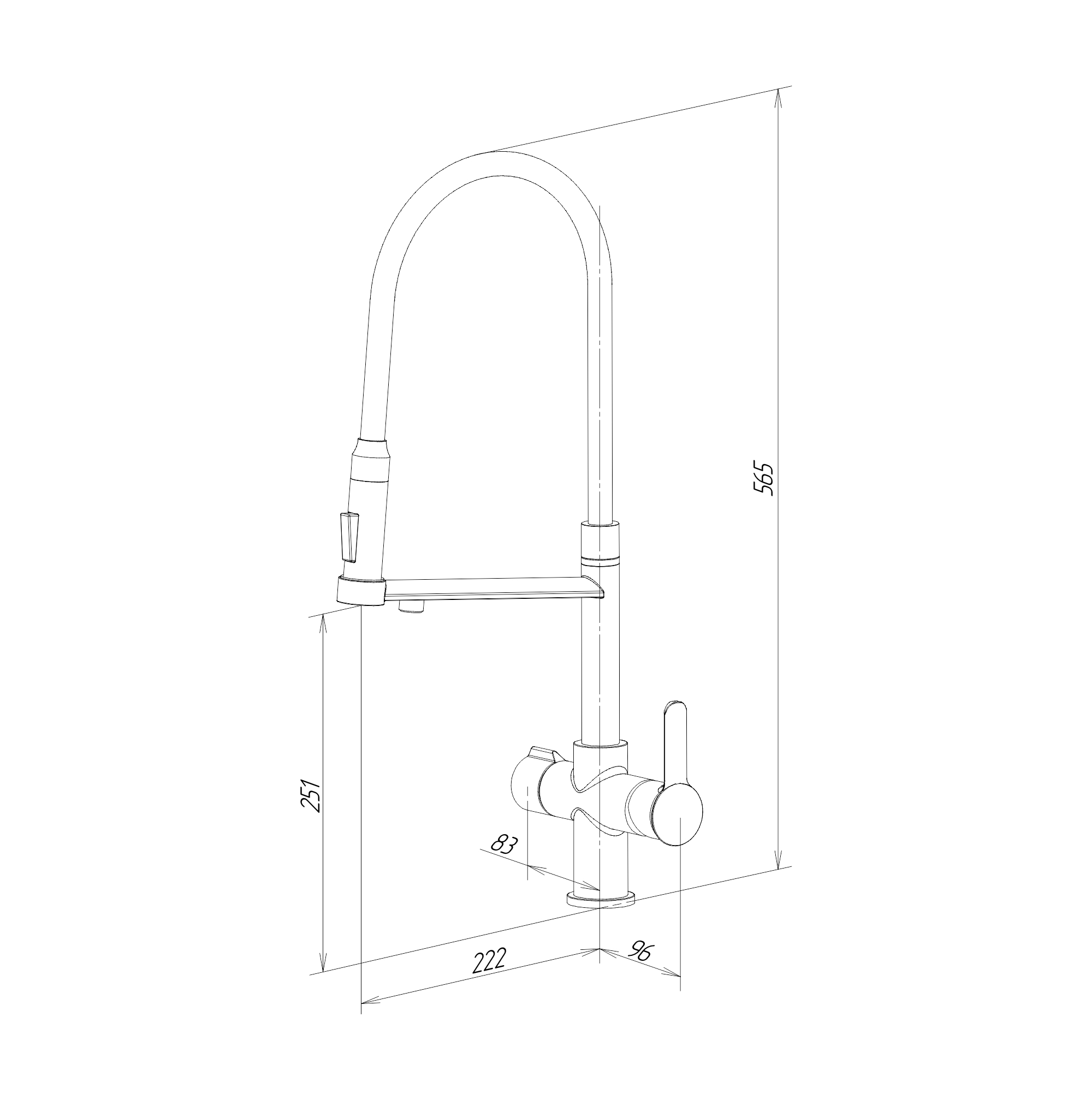 Смеситель для кухни FORAR Grey KIT KRAKEN  - Вид №1