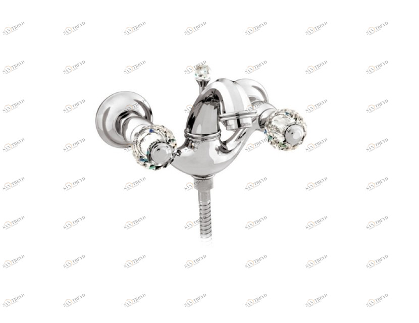 038118.000.00 Душевой набор для ванны с кристаллами сваровски Золото 24К Mestre Indica