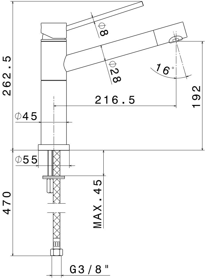 newform Кухонный смеситель, однорычажный, с вытяжным душем X-trend inox 2400x - Вид №1