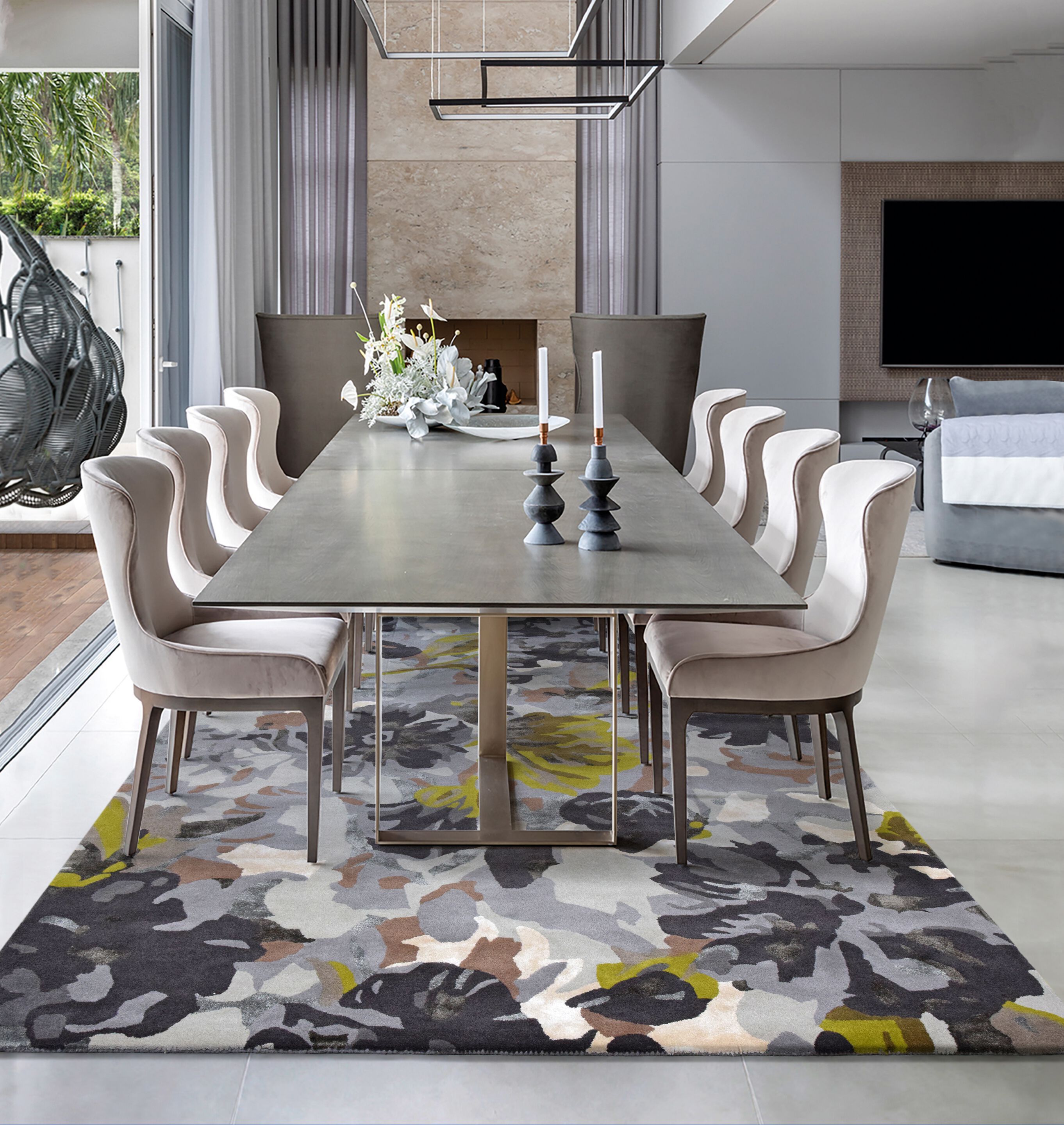 Прямоугольный цветочный ковер с длинным ворсом Ademi Exclusive ARCH-00028486 - Вид №7