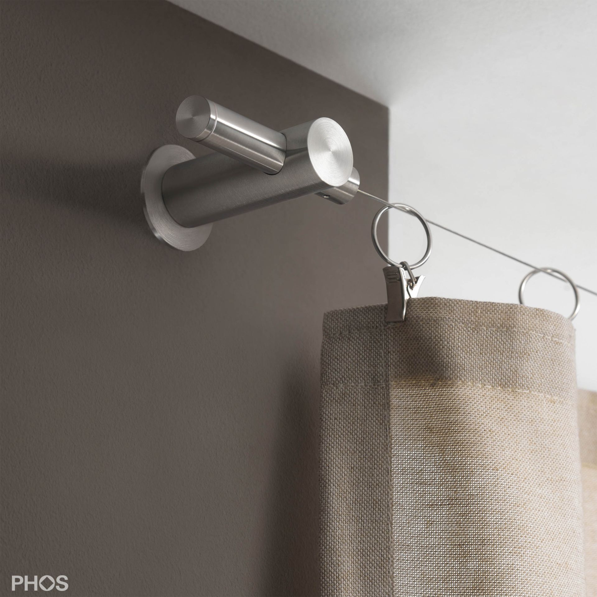 SSAL2055Set5SU68 Система натяжения кабеля в осевом направлении с угловой направляющей до 5 метров, небольшое расстояние от стены или потолка PHOS 